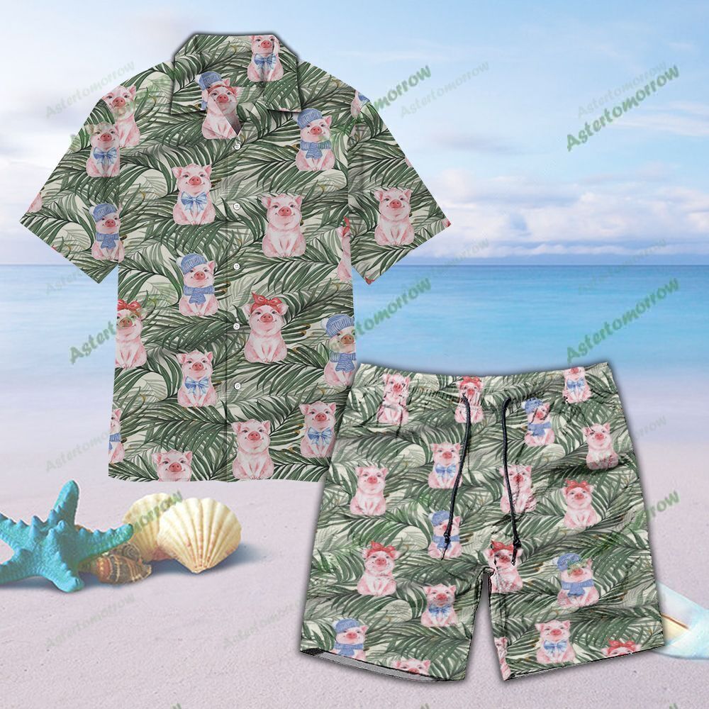 Cute Pig Tropical Unisex Hawaiian Shirt Beach Summer Hawaiian Ha106688