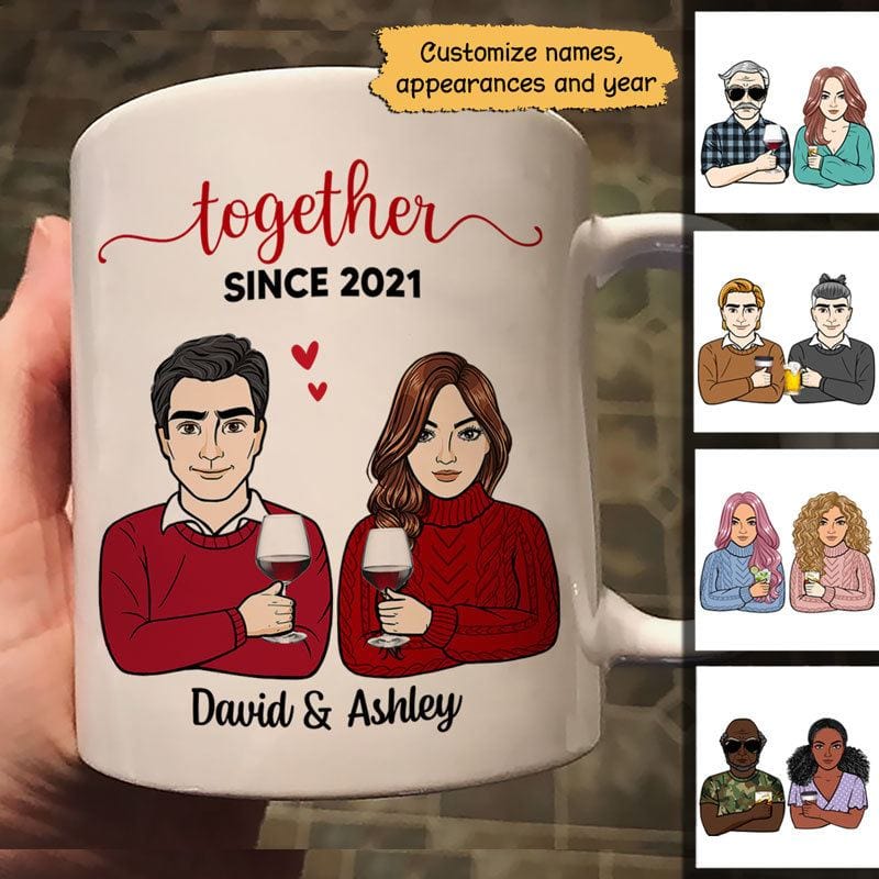 Together Since Couple Front View Personalized Mug