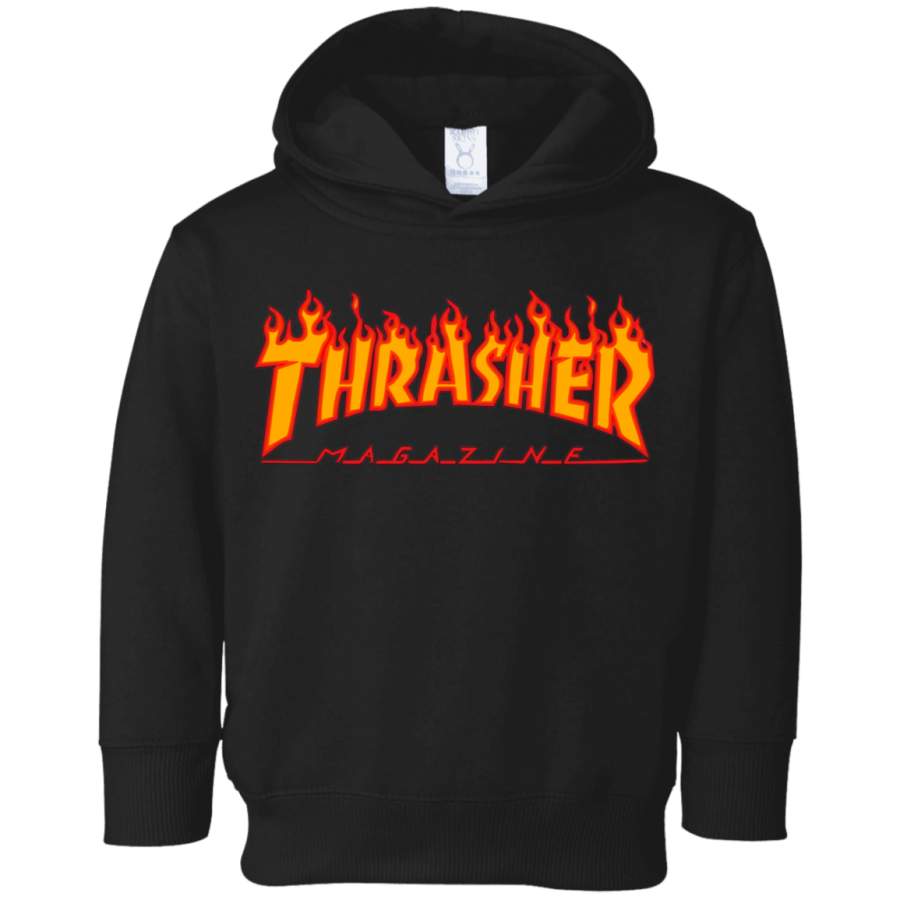 Thrasher Magazine Skateboarding Fire Design 3326 Rabbit Skins Toddler Fleece Hoodie