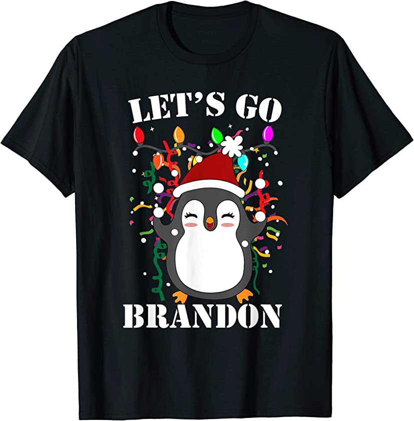 Let’s Go Brandon Funny Funny Christmas Light Penguin T-Shirt