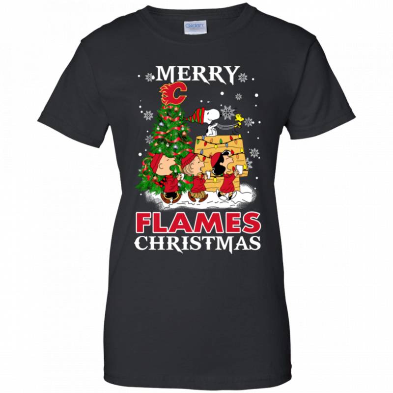 Merry Calgary Flames Christmas Snoopy Ugly Sweater Style Shirts