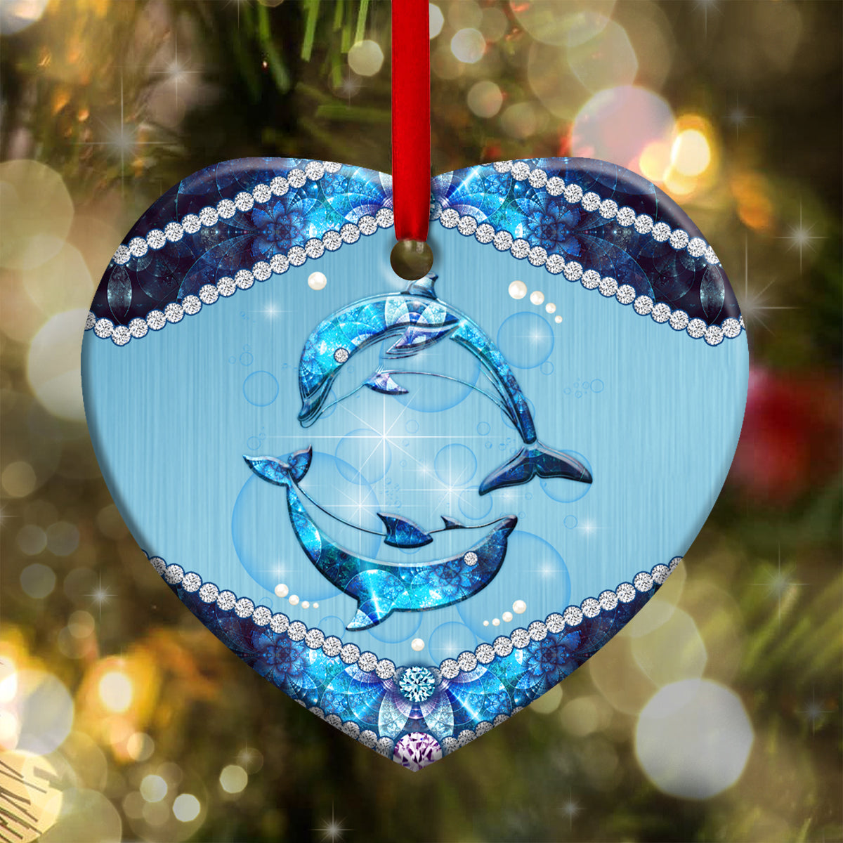 Dolphin Lover Jewelry Style – Heart Ornament