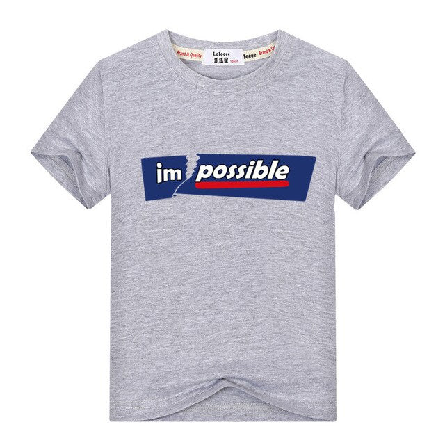 Boys Lovely Anime Character Letter Printed Cotton T-Shirt