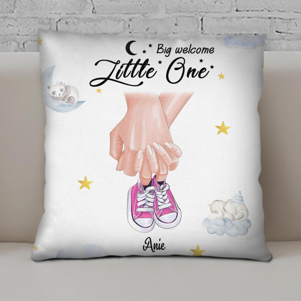 Personalized Pregnant Mom/Baby Shower Pillow – Best Gift For Pregnant Mom – Big Welcome Little One – Eg568B