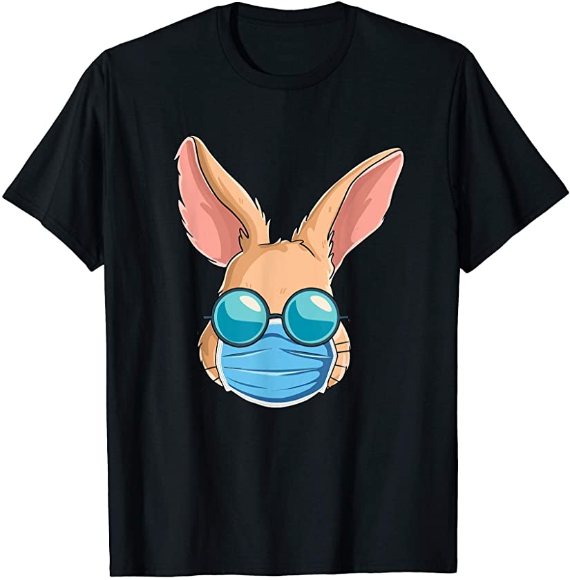 Bunny In A Mask Easter Day 2021 Eggs Hunt Gift Women Kids T-Shirt