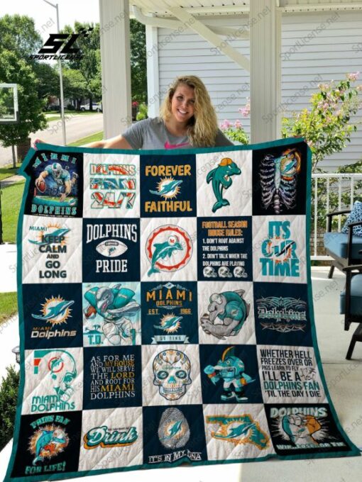 Miami Dolphins 4 Quilt Blanket A95