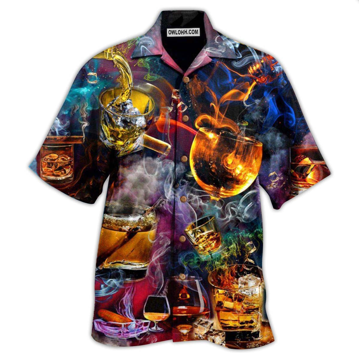 Wine Enjoy Special Drink At Night – Hawaiian Shirt  – Owl Ohh