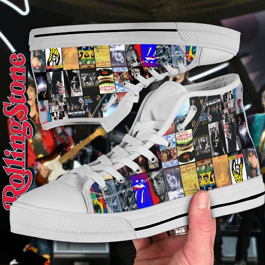 The Rolling Stones Unisex High Top Canvas Shoes