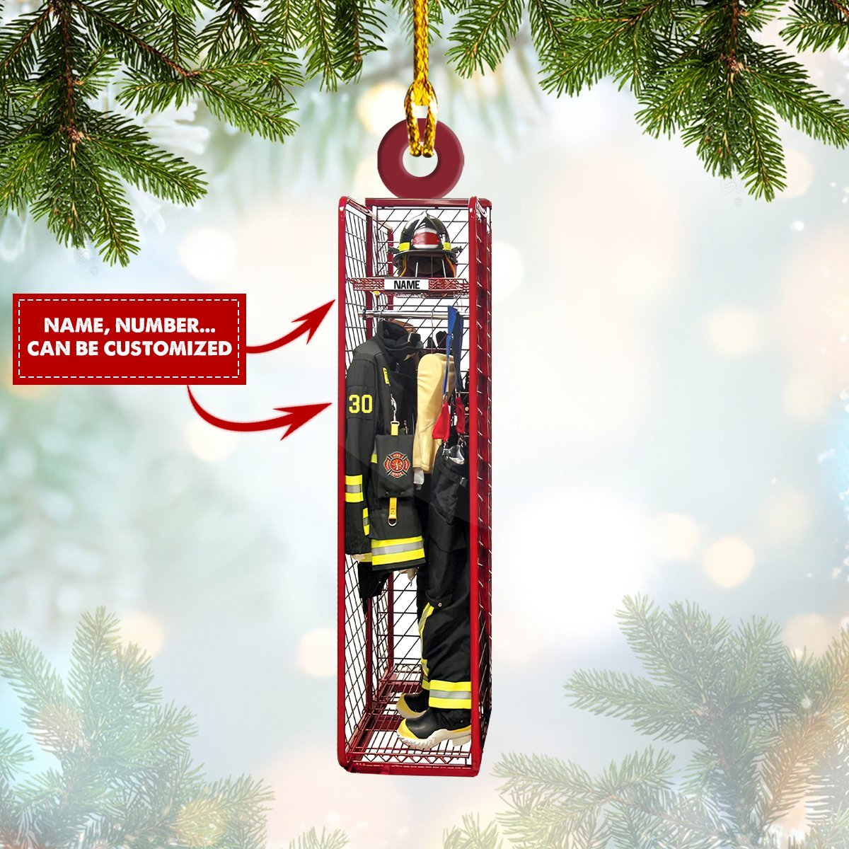 Firefighter – Custom Shaped Ornament 030