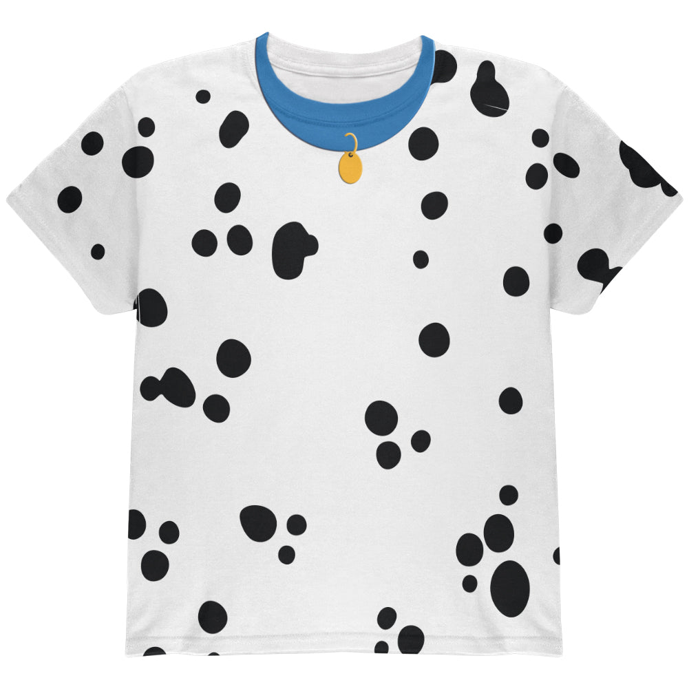 Halloween Costume Dalmatian With Blue Collar Big Kids Sublimation T Shirt