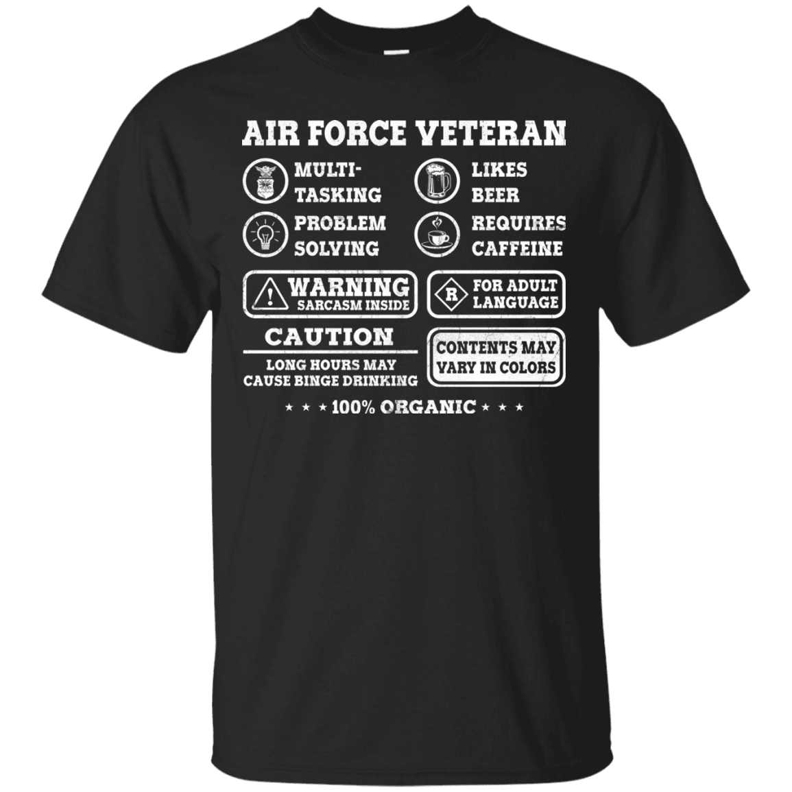 Air Force Veteran Multitasking Sarcasm Men Front T Shirts