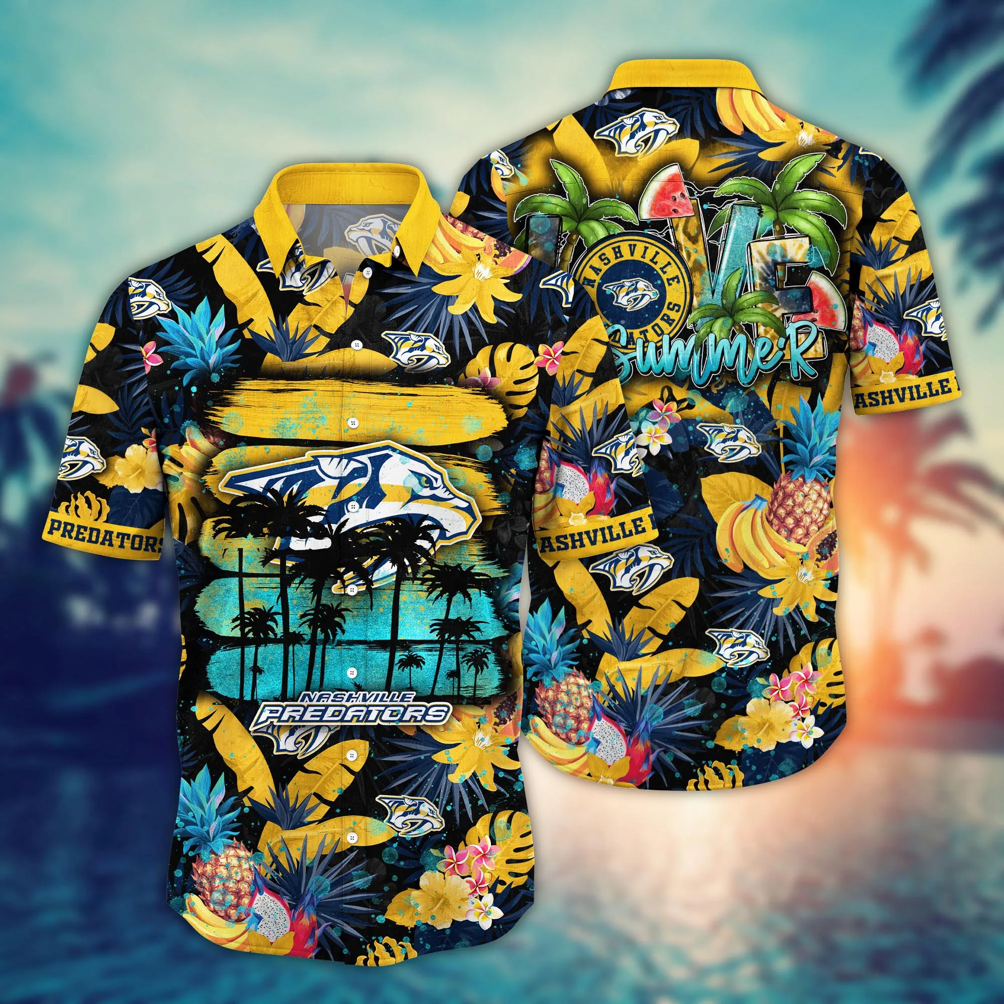 Nashville Predators Nhl Hawaiian Shirt Sunningtime Aloha Shirt