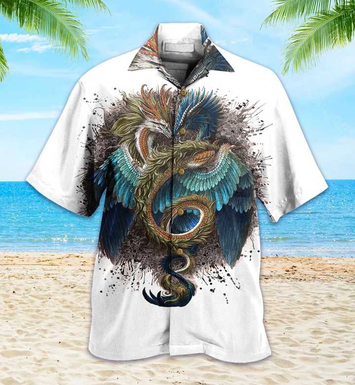 Dragon Couple White Hawaii Shirt Ha10865