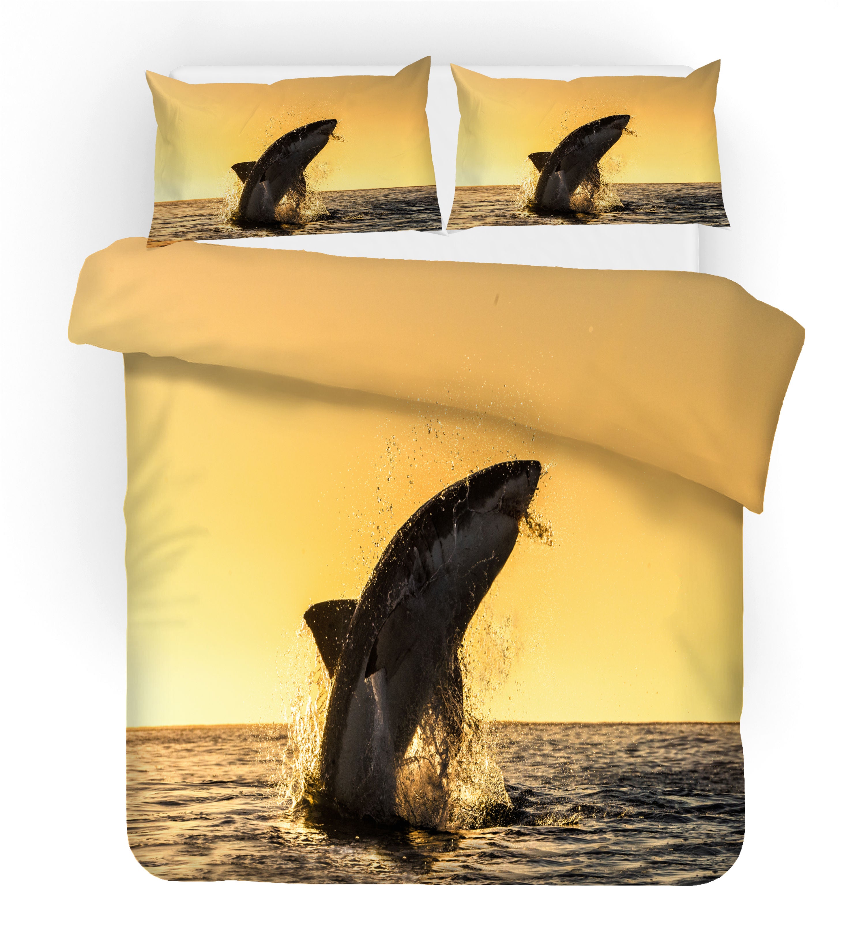 3D Sunset Sea Animal Whale Quilt Cover Set Bedding Set Duvet Cover Pillowcases 38