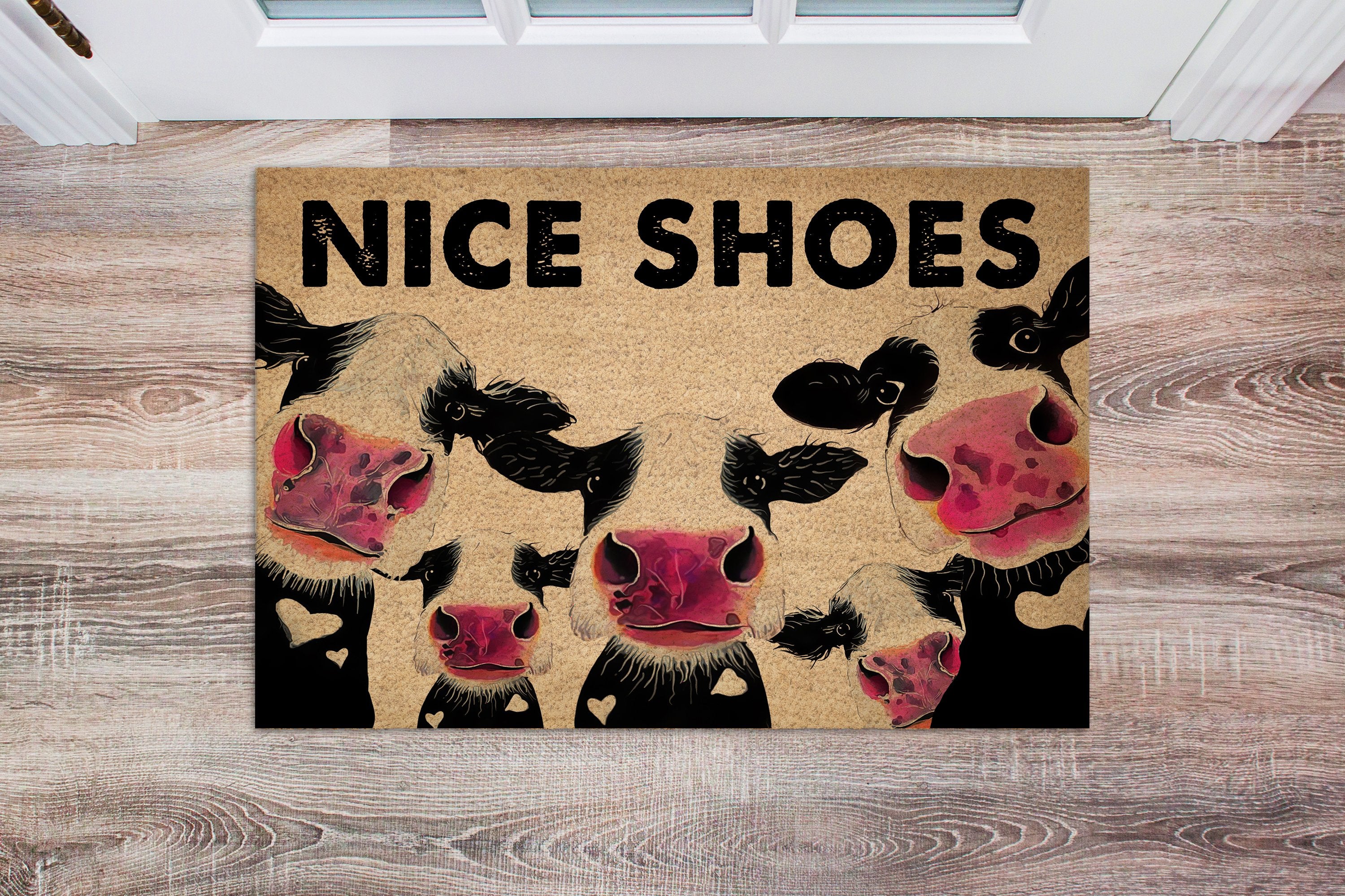 Farm Nice Shoes Coir Pattern All Over Printing Doormat Pre2252