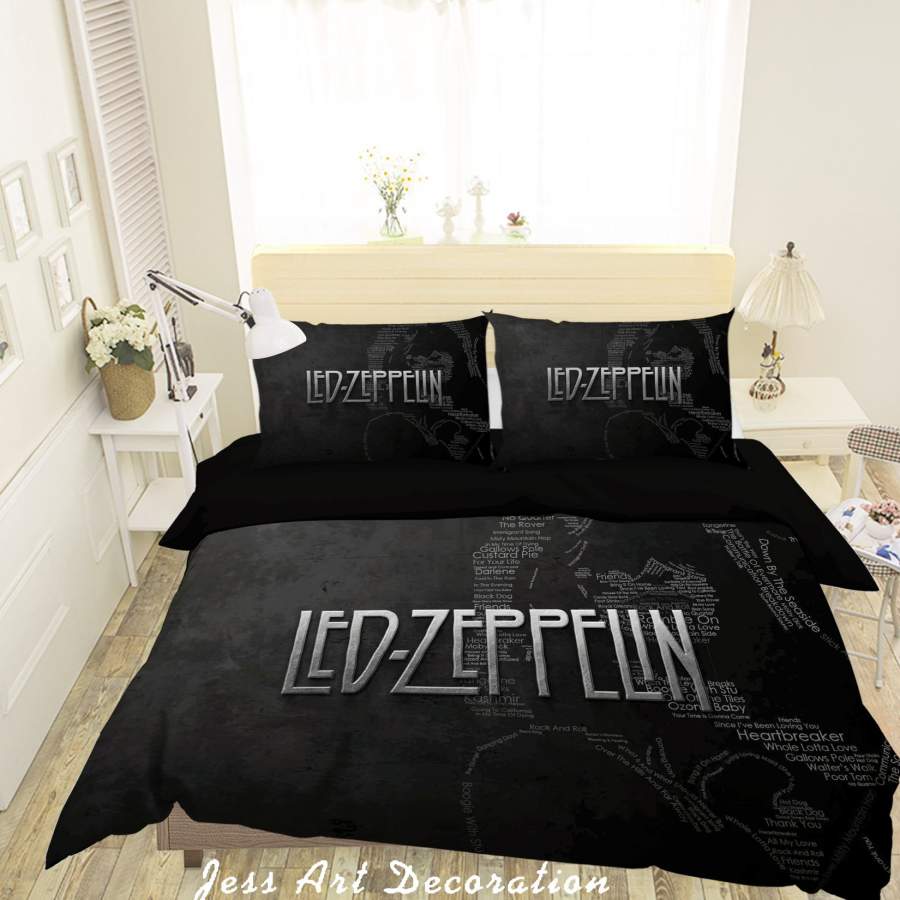 3D Rock Band Led Zeppelin Quilt Cover Set Bedding Set Pillowcases 71