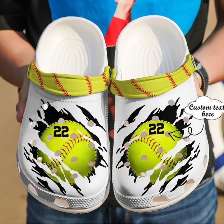 personalized softball crocs