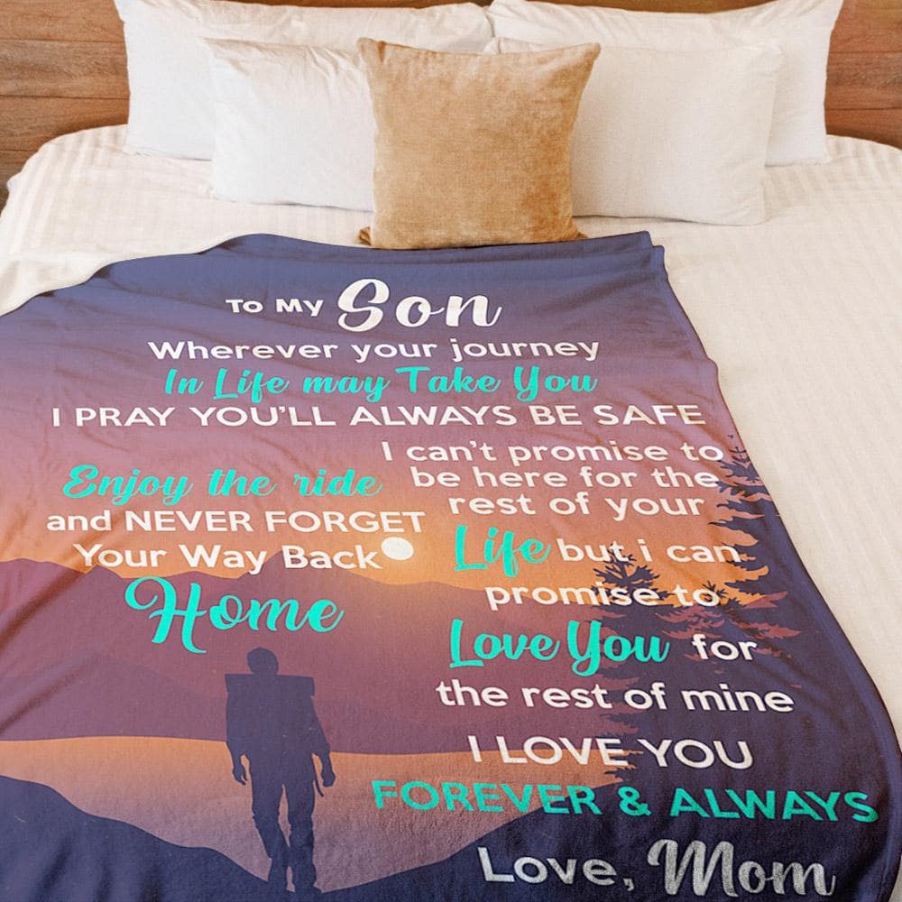 To My Son I Pray You Always Be Safe Fleece Blanket Gift For Family, Birthday, Son, Mother To Son Gift Home Decor Bedding Couch Sofa Soft And Comfy