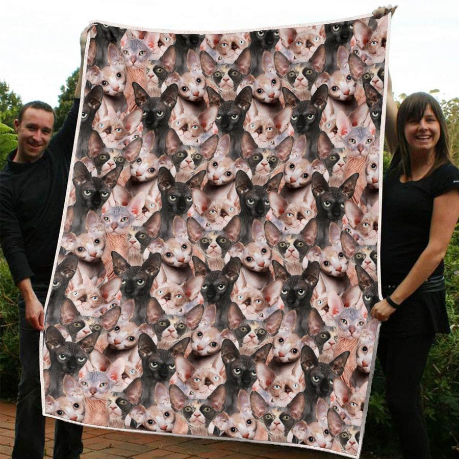 Sphynx Cat A Bunch Of Cats Design Cat Print Blanket Cats Gifts