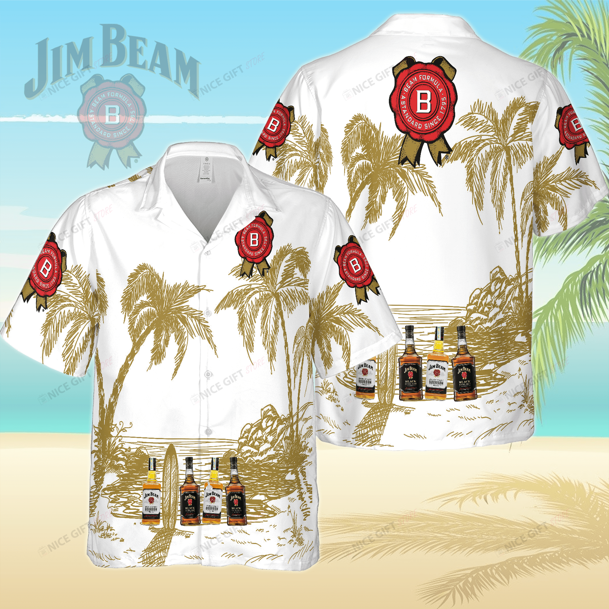 Jim Beam Hawaiian Shirt 3Hs-Y8D0