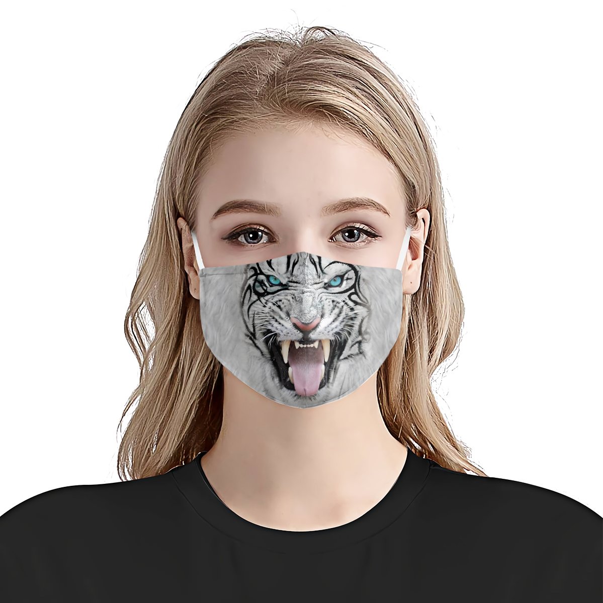 White Tiger 3D 2 Ez05 2307 Face Mask