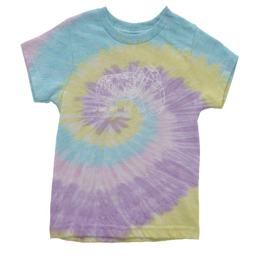 Sacred Elephant Distressed Look Youth Tie-Dye T-shirt