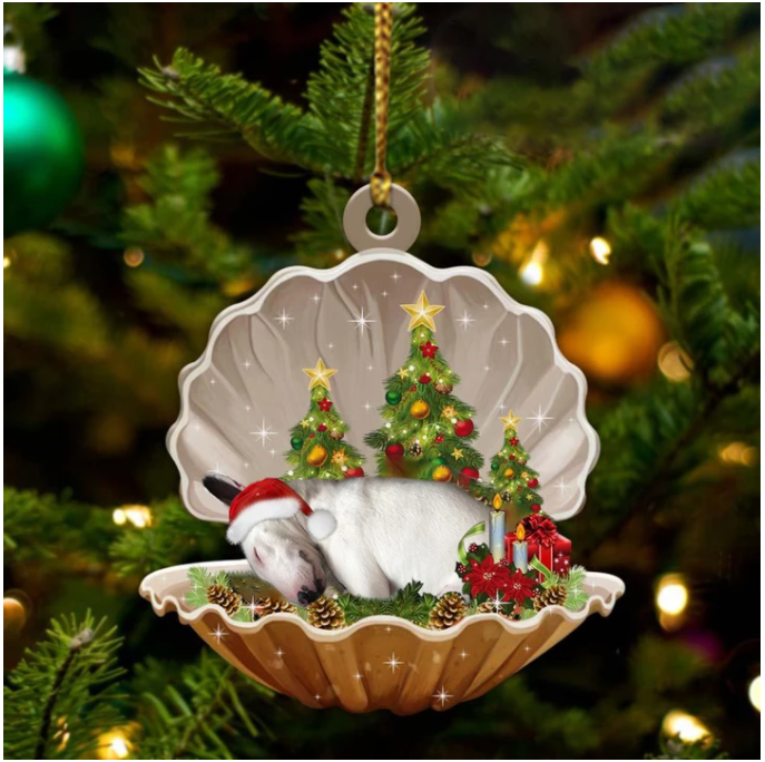 Bull Terrier-Sleeping Pearl In Christmas Two Sided Ornament