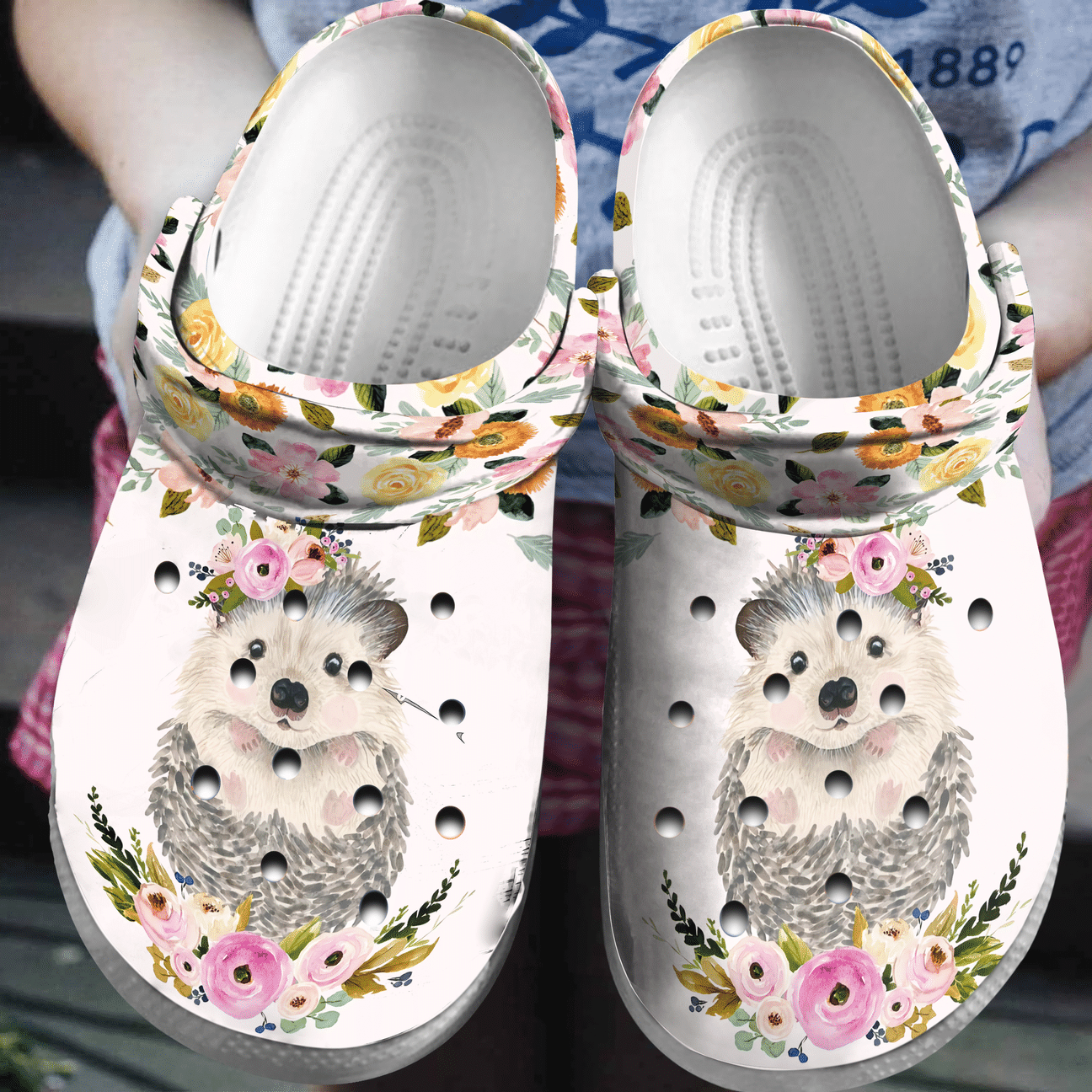 Cute Hedgehog Personalized Clog, Custom Name, Text, Color, Number Fashion Style For Women, Men, Kid, Print 3D