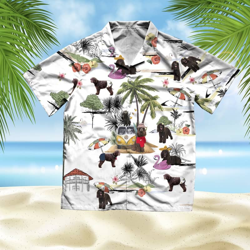 Unisex Irish Water Spaniel Beach Hawaiian Shirt