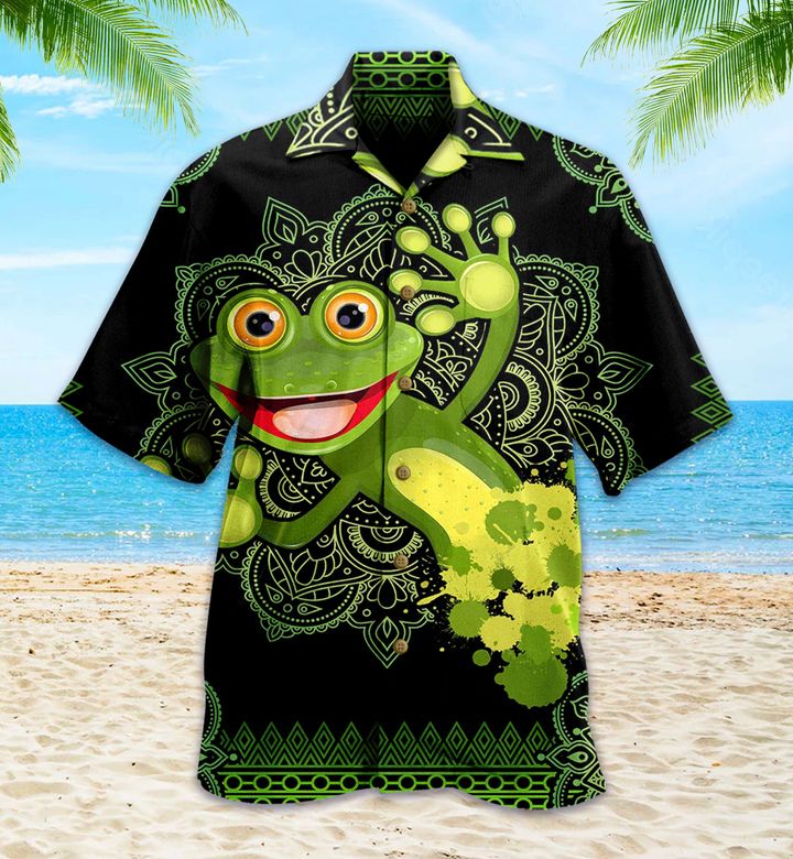 Funny Frog Green Hawaii Shirt Ha93346