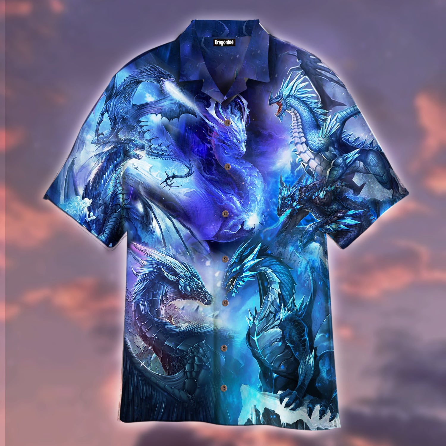 Oragontee Ice Blue Dragon In The Sky Hawaii Shirt For Men Women Adult Ha107936