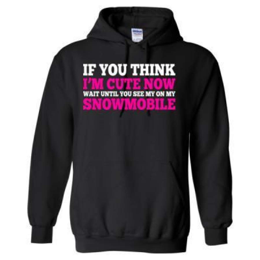 AGR If You Think I Am Cute Now Wait Until You See My On My Snowmobile – Heavy Blend™ Hooded Sweatshirt