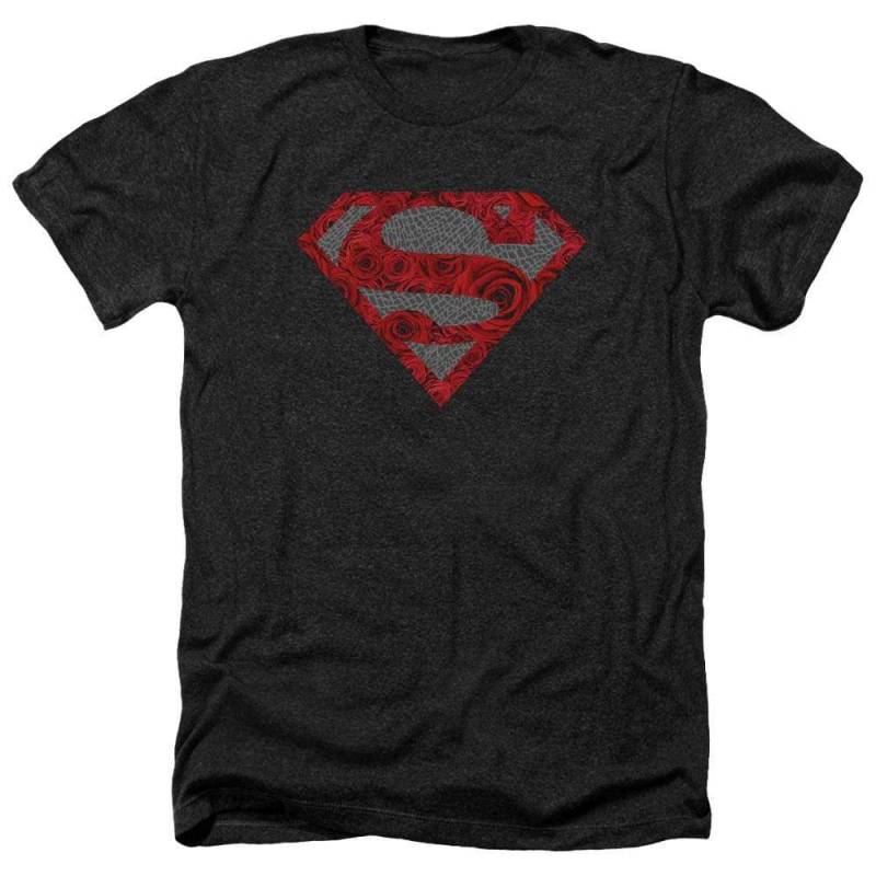 Superman Elephant Rose Shield Men’s Heather T-Shirt