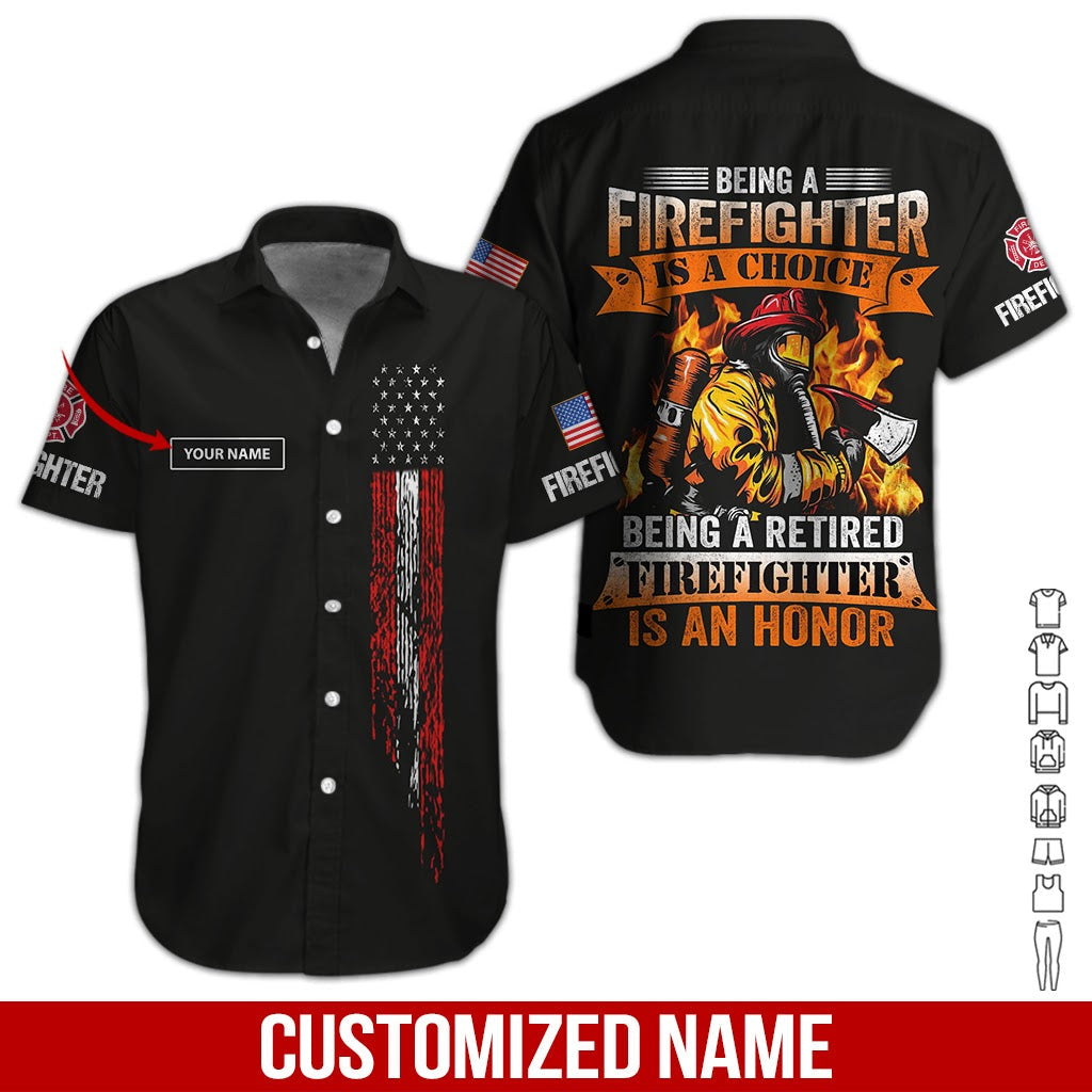 Firefighter Custom Name Hawaii Shirt For Men Women Adult Ha105024