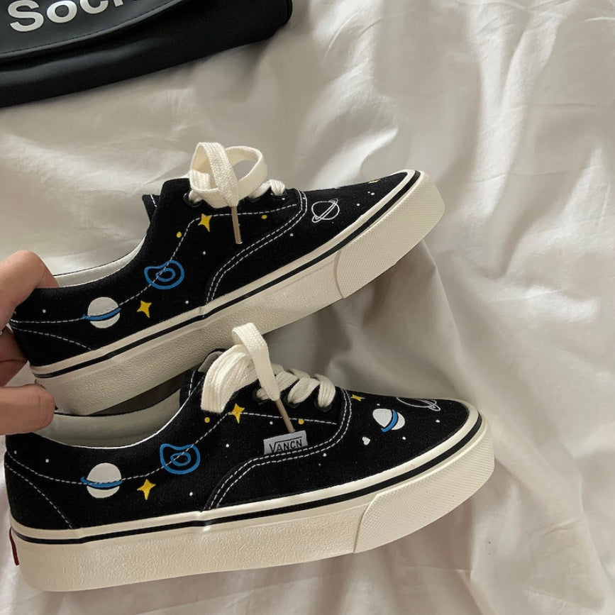 Space Planets Shoes Sneakers Slugs