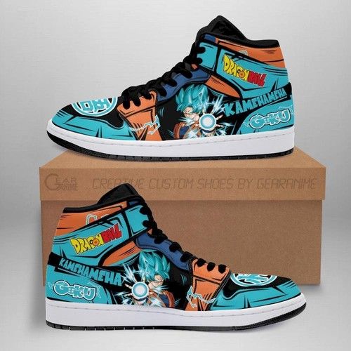 Goku Blue Jordan Sneakers Dragon Ball Anime Shoes Fan Mn05 Air Jordan High Sneakers Sport Sneakers