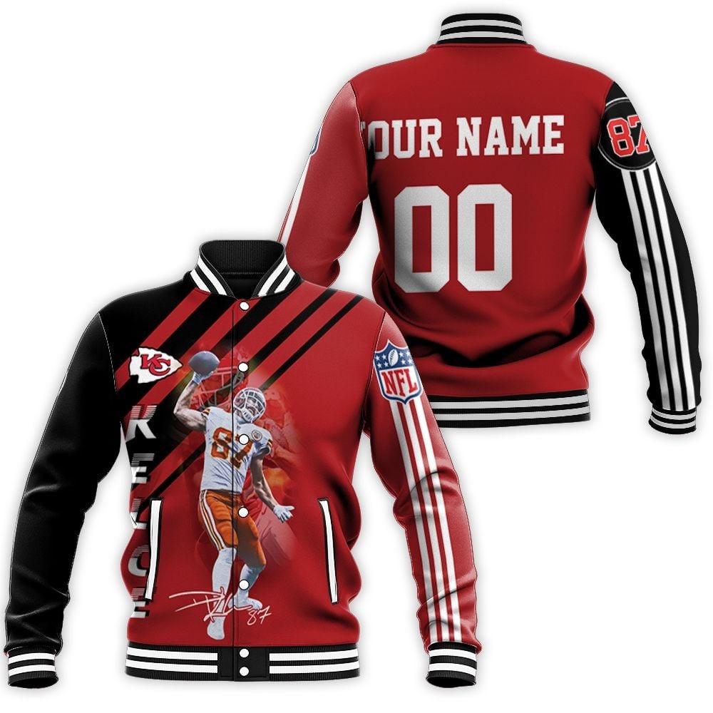 Travis Kelce Kansas City Chiefs 3D 1 Personalized Baseball Jacket For Men Women