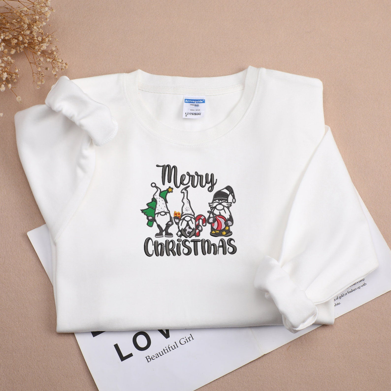 Merry Christmas Embroidered Halloween Sweatshirt 2D Crewneck Sweatshirt All Over Print Sweatshirt For Women Sweatshirt For Men Sws3527