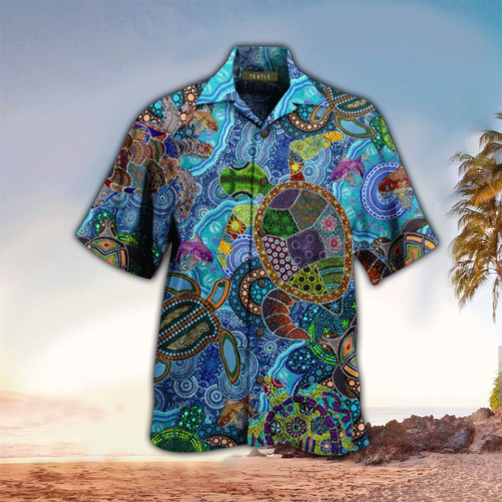 Turtle Hippie Hawaii Shirt Aloha Ha101052