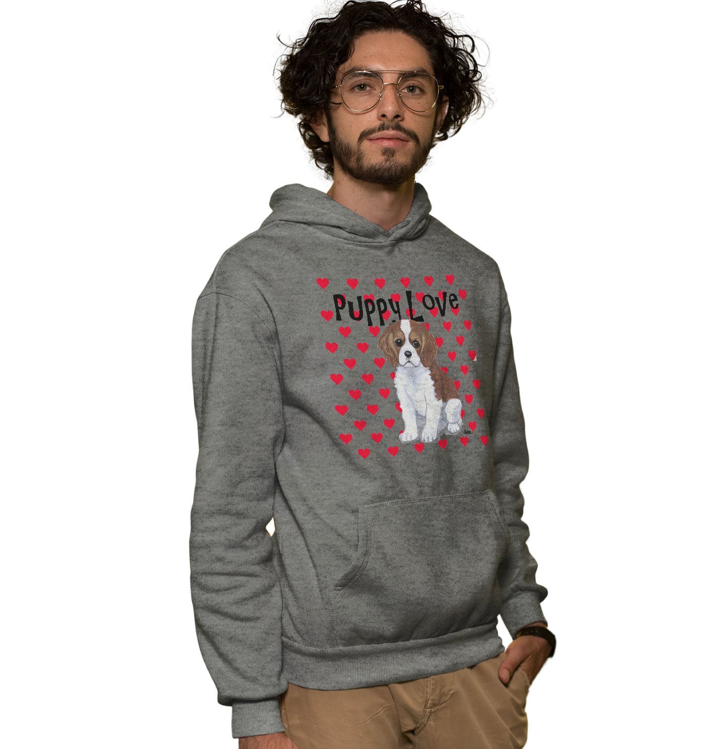 Cavalier Puppy Love – Adult Unisex Hoodie Sweatshirt