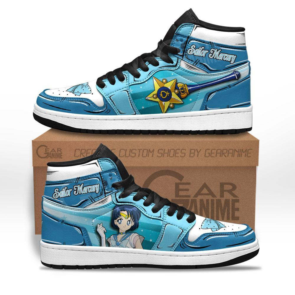 Sailor Mercury Sneakers Custom Anime Sailor Shoes