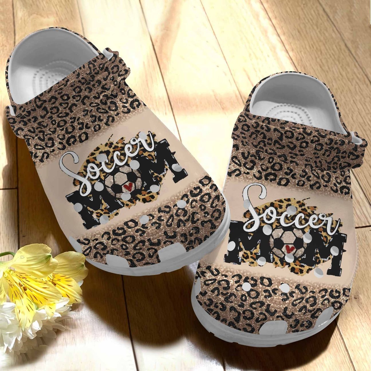 Soccer Personalized Clog, Custom Name, Text Soccer Mom Cheetah, Fashion Style For Women, Men, Kid, Print 3D