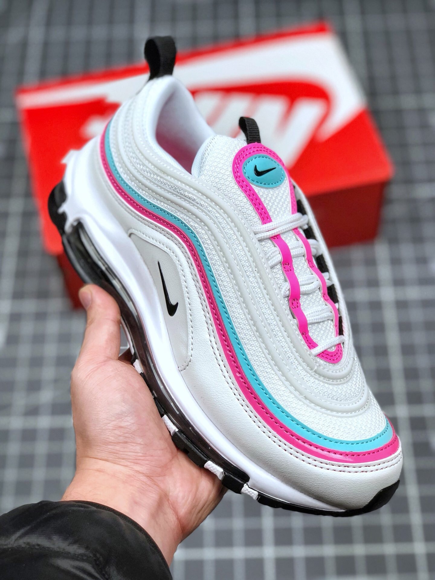 Nike Air Max 97 White Black Pink For Women 5339575