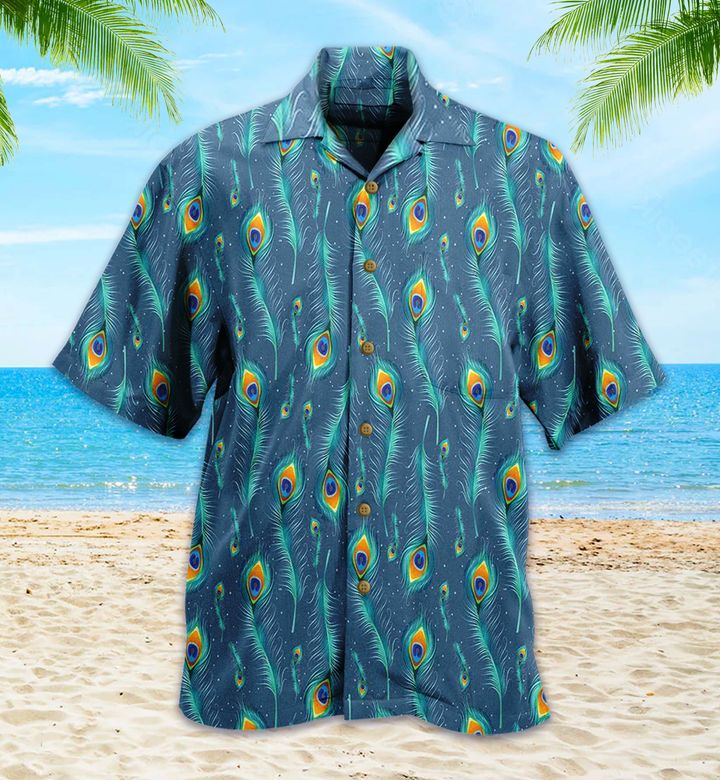 Peacock Blue Pattern Hawaii Shirt Ha31808