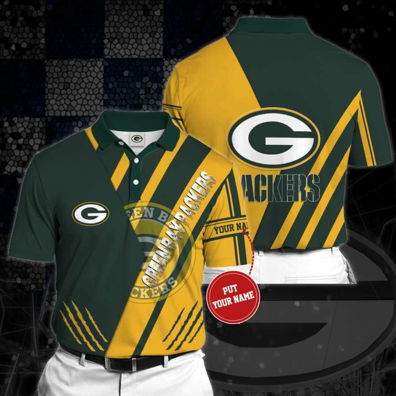 Personalized Green Bay Packers No97 Polo Shirt, 3D All Over Print Model 8421