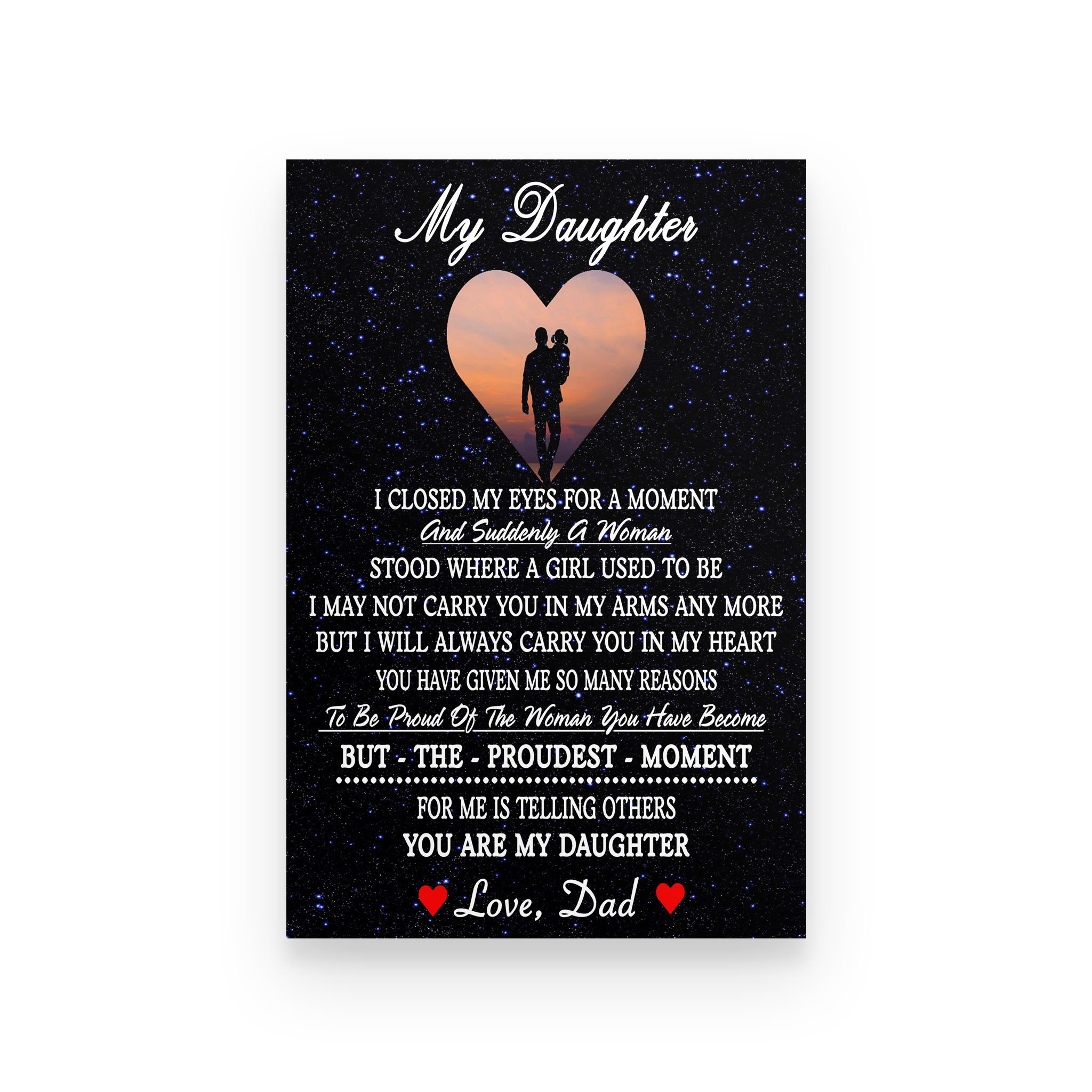 Family poster dad to daughter you are my daughter