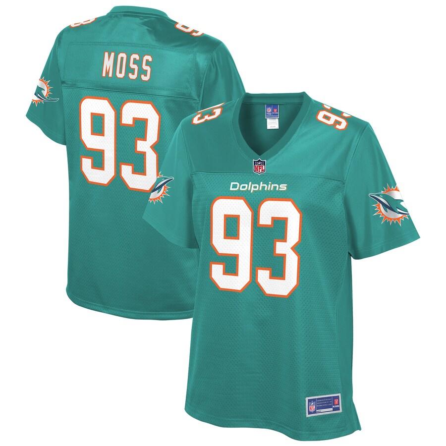 Avery Moss Miami Dolphins NFL Pro Line Womens Player Jersey – Aqua