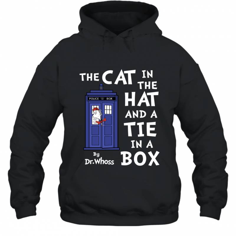 The Cat In The Hat And A Tie In A Box Funny Whoss Kitten Lover Hoodie