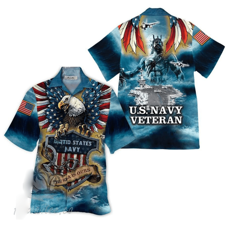 Us Navy Veterans The Sea Is Ours Aquaman Aloha Hawaiian Shirts, Summer Shirts, Beach Shirts