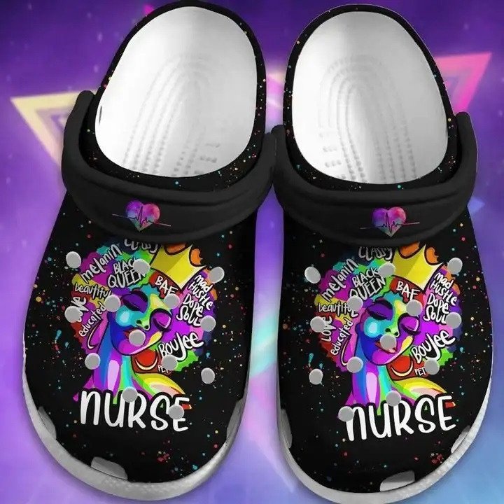 Bkack Pride Nurse Colorful Crocs Crocband Clog Shoes For Men Women ...